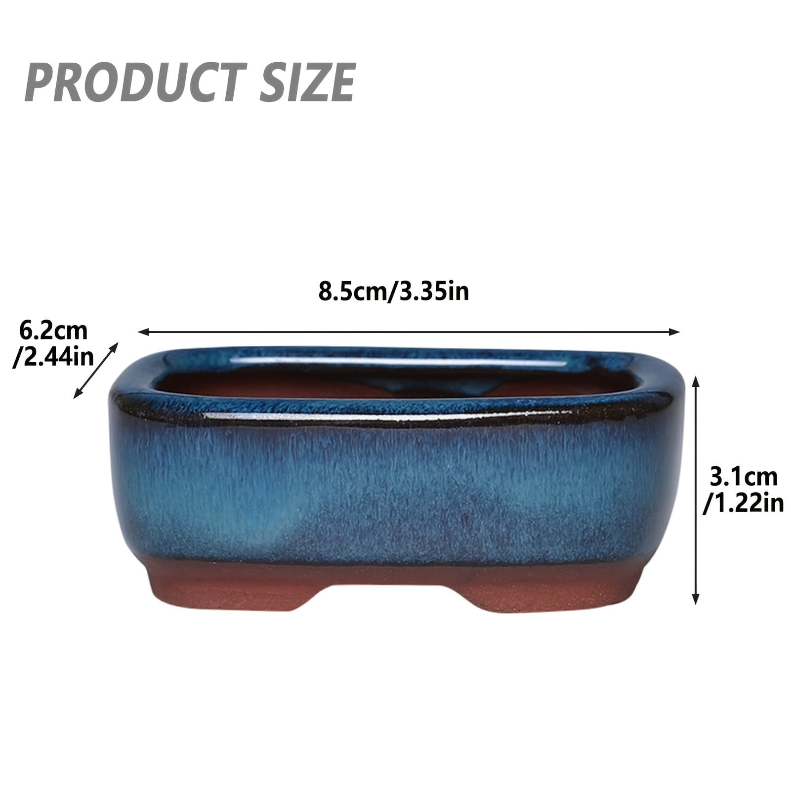 TEMU 1pc A Handcrafted Ceramic Bonsai Pot - A Lightweight And Versatile Planter Suitable For Indoor And Outdoor Use, Perfect For Succulents And Small Flowers. Gardening Gift Home Decor