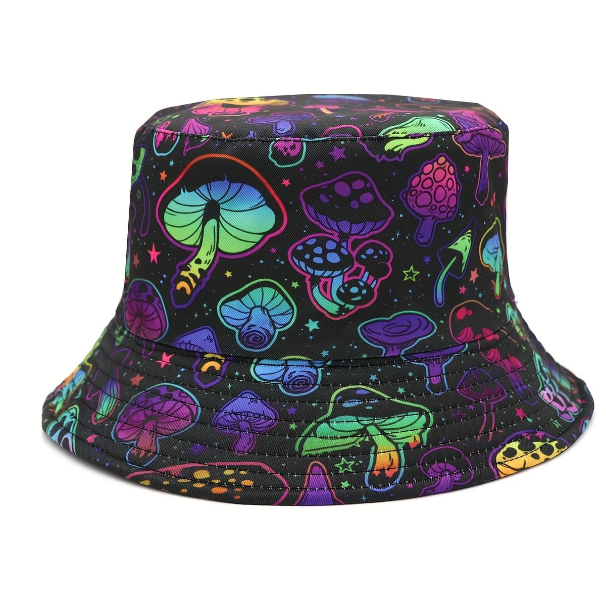 TEMU A Casual Mushroom Pattern Printed Bucket Hat, A Unisex Street Hip-hop Reversible Bucket Hat, Perfect For Parties