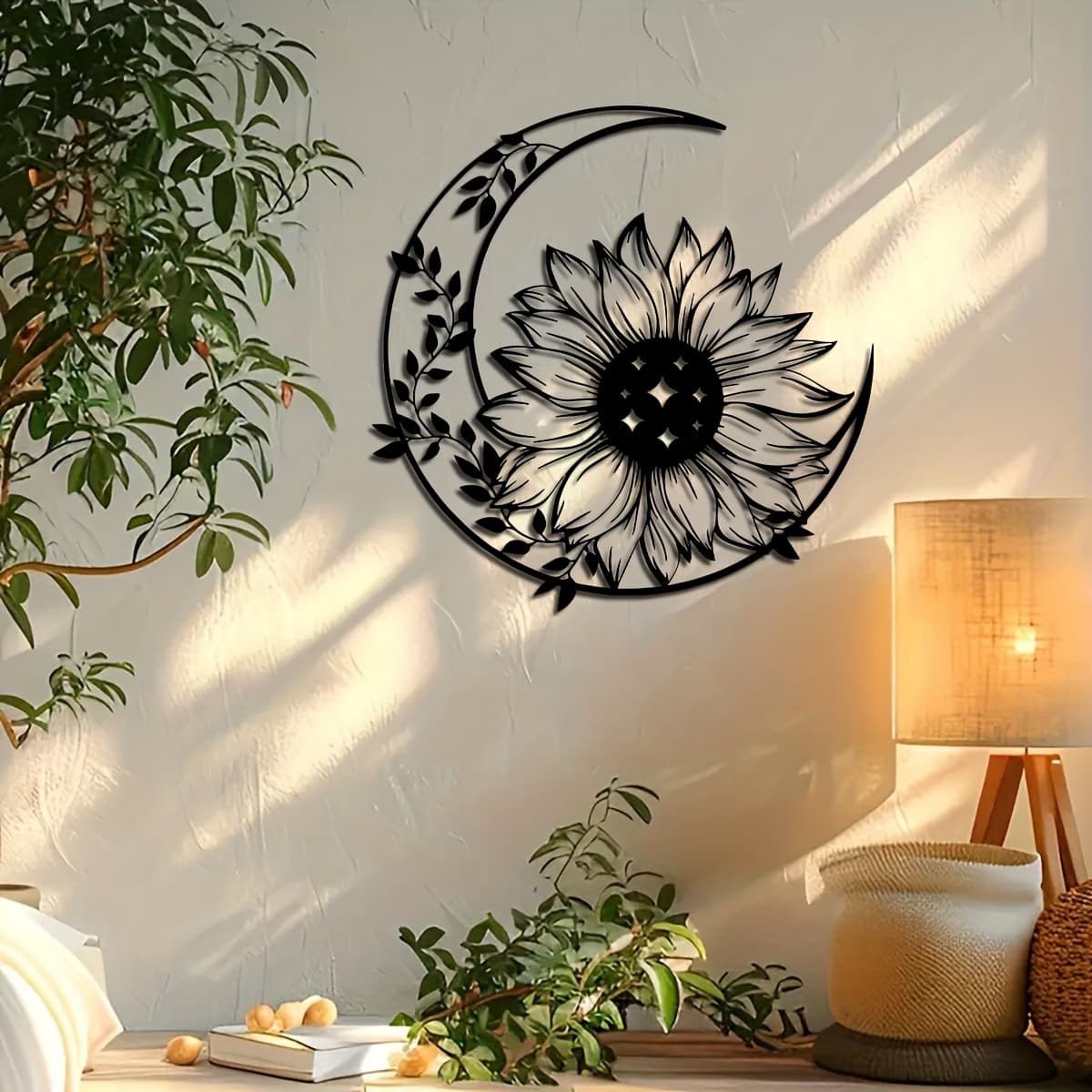 TEMU 1pc Sunflower Metal Wall Art, 15.74x15.62 Inches - Decorative & With Intricate , Ideal For Home, Patio, Balcony - Perfect For Housewarming, Wedding, Easter, Christmas Gifts, Outdoor Deco