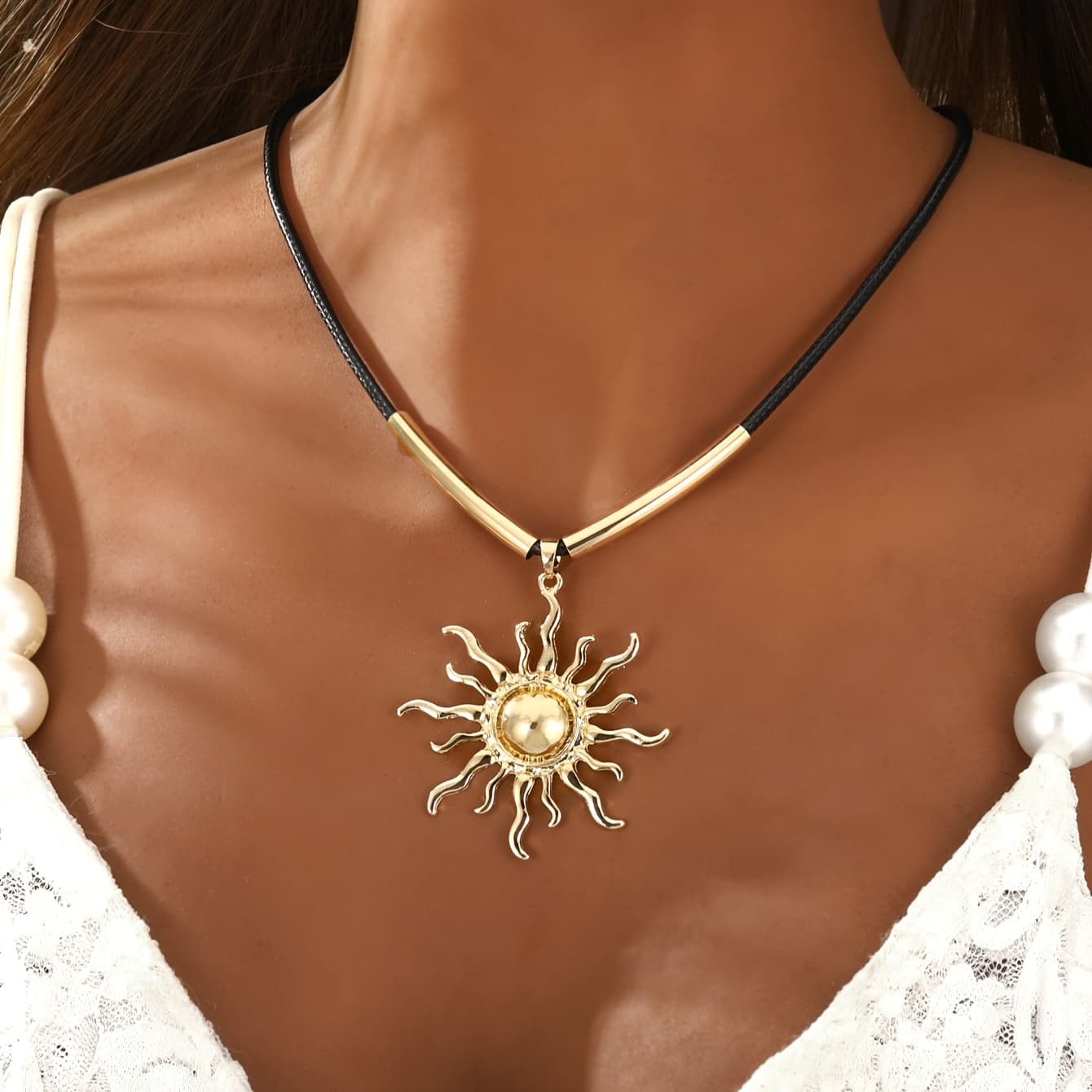 TEMU A Spring/summer Leather Cord Necklace
