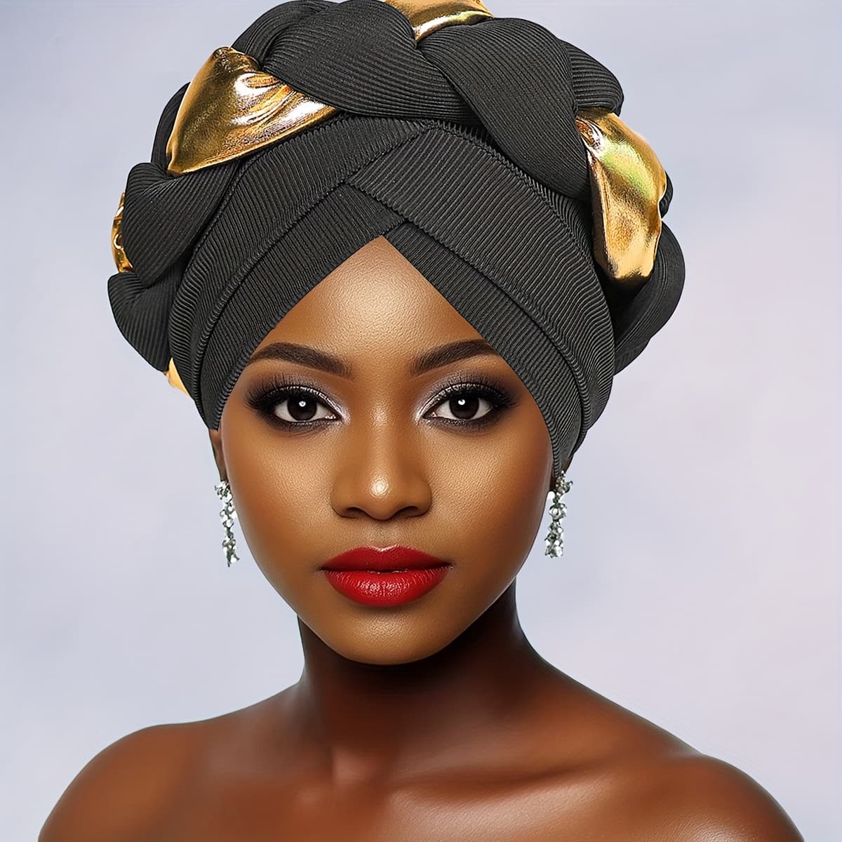TEMU Handmade Heavy Turban Dance With Hand-made Twist Knot X Cloth Exaggerated Style Of A Fashion Headscarf Hat
