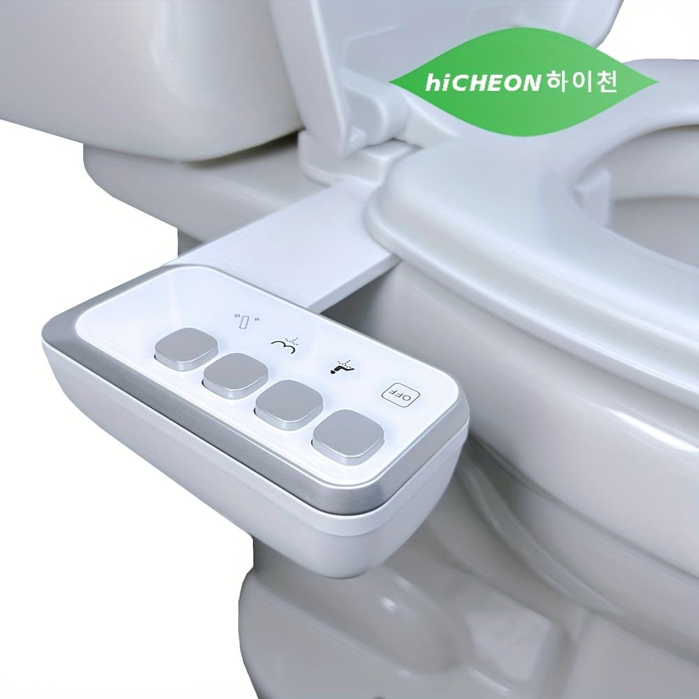 TEMU Hicheon Bidet For Toilet Seat Bidet Attachment Rear Wash And Nozzle Cleaning Water Non-electric Mechanical Sprayer Pressing Button And Install With Brass T-adapter And Metal Hose