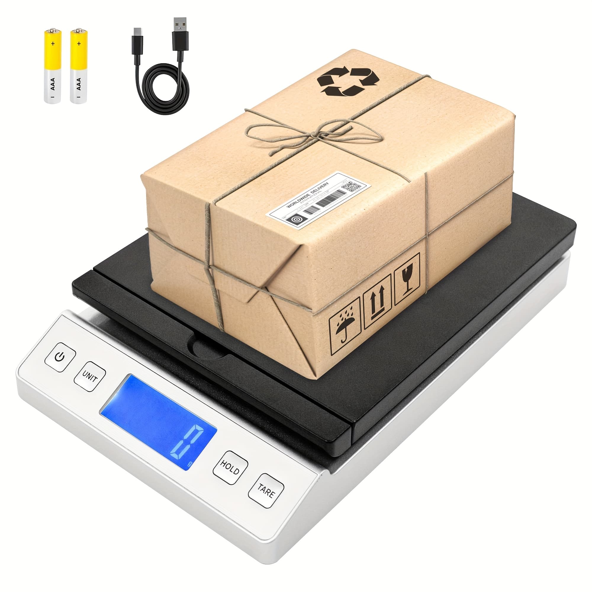 TEMU 1pc Courier Scale, 66lb X 0.1oz Hold And Function Accurate Postal Scale For Packages Includes Batteries And Usb-c Reliable Shipping Scale For Small Business, Packages, Luggage, Home Use