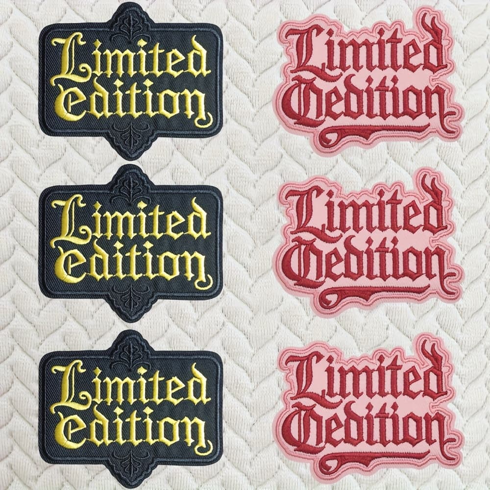 TEMU 6pcs/set Gothic Letter Style " Edition" Iron-on Embroidered Patches, Decorate Jeans, Jackets, Backpacks And Hats Heat Activated Adhesive Fabric Stickers For Clothing Repair And Fun
