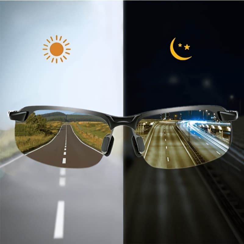 TEMU Men's Black Metal Frame Fashion Glasses - Tac Lenses, Suitable For Day And Night Driving, Stylish For Everyday Casual Wear