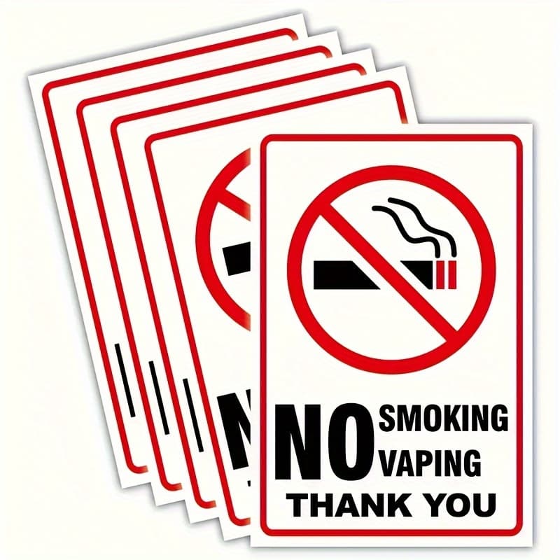 TEMU 10pcs No Smoking Signs For Office & Public Spaces - Indoor/outdoor Use, Durable Paper Material