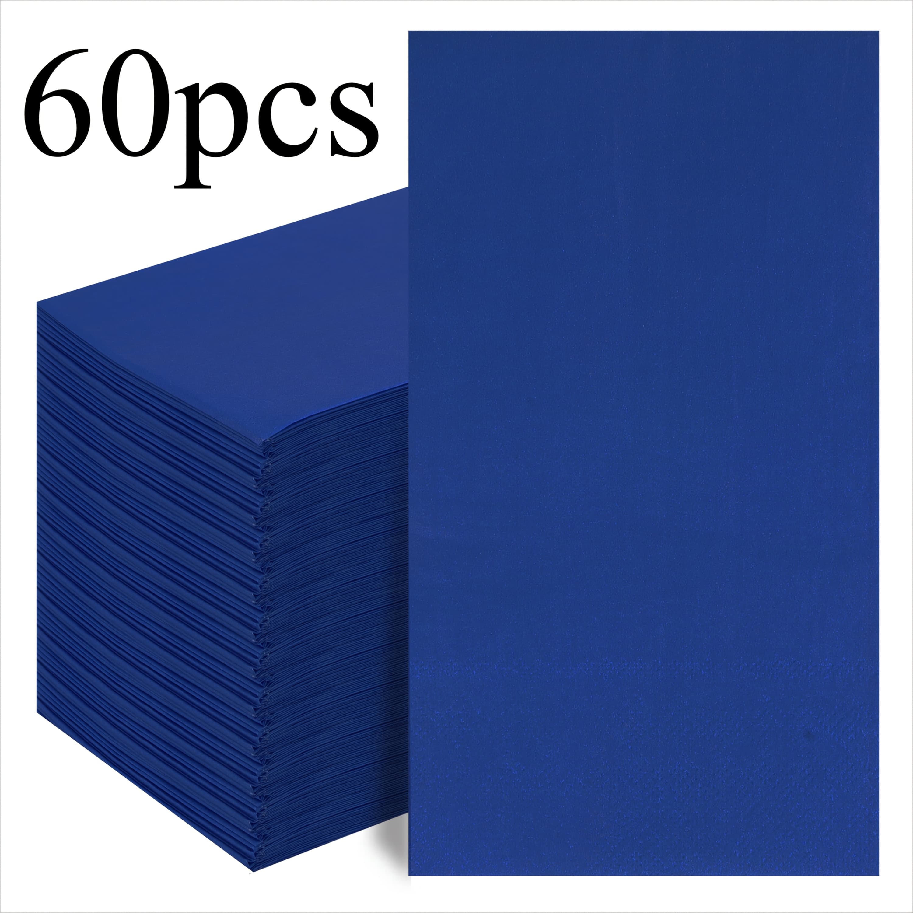 TEMU 60pcs/set Blue Solid Color Party Napkins, 2-ply Square Paper, Size 33cm*40cm, Suitable For: Weddings, , Birthday Party Decorative Napkins, Party Decorations, Party Supplies, Holiday Decorations