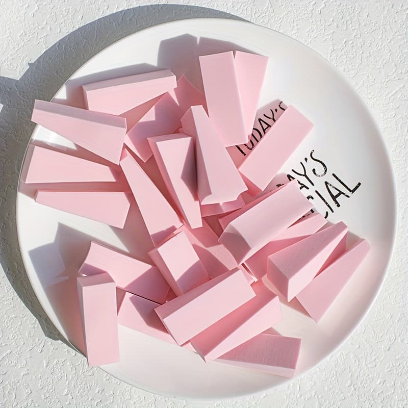TEMU 25 Makeup Sponges Suitable For Foundation, Blush, And Eyeshadow Tools, Used Wet Or Dry, Ideal For Liquid Foundation And Cream Application, Serves As A Nail Buffer