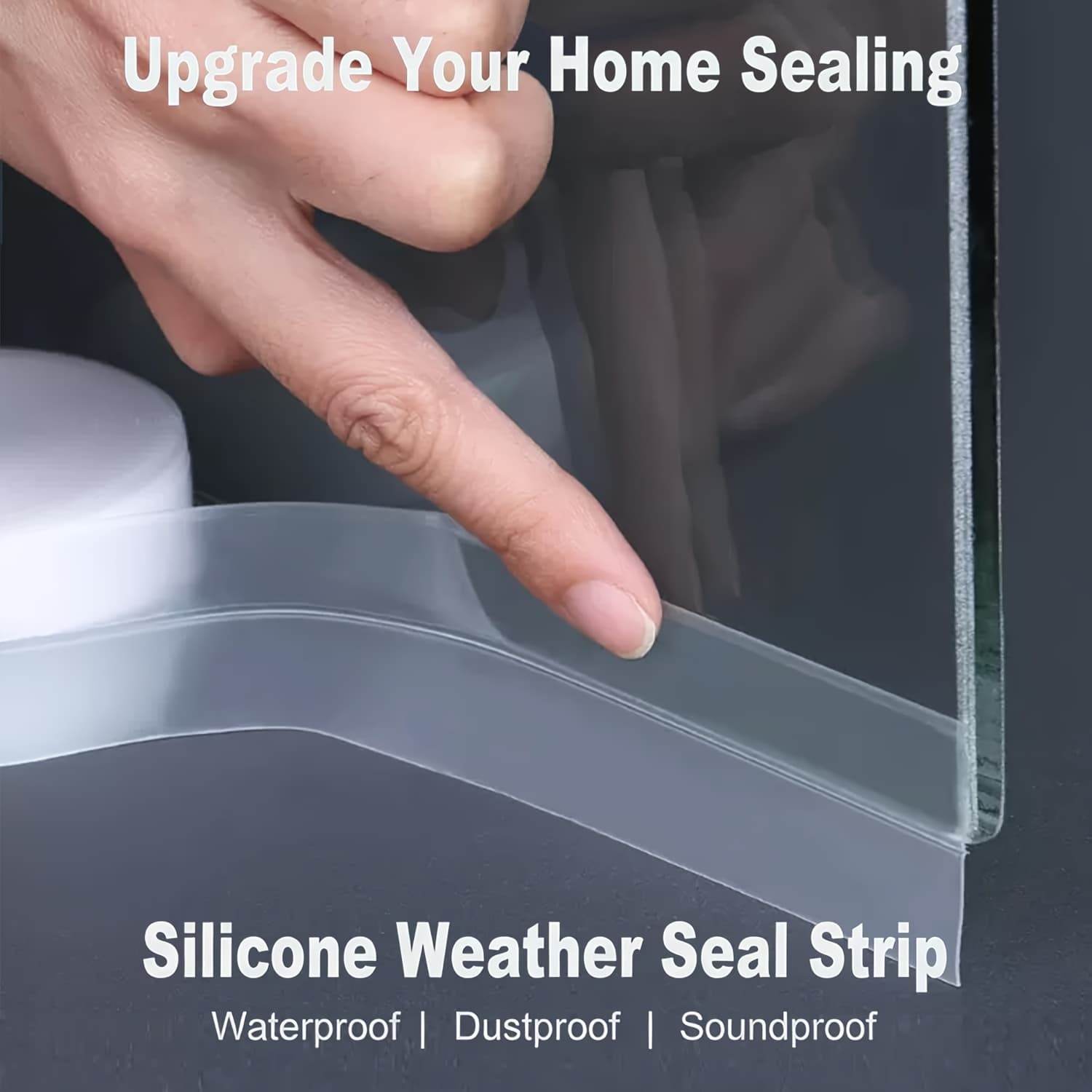 TEMU 6.6 Feet Stripping Door Seal, Draft Seal Tape For Doors, Silicone Draft Seal Insulation Tape Strip, Under Door Seal Strip For Window And Door Bottom 1 Rolls Total 6.6ft (width 35mm)