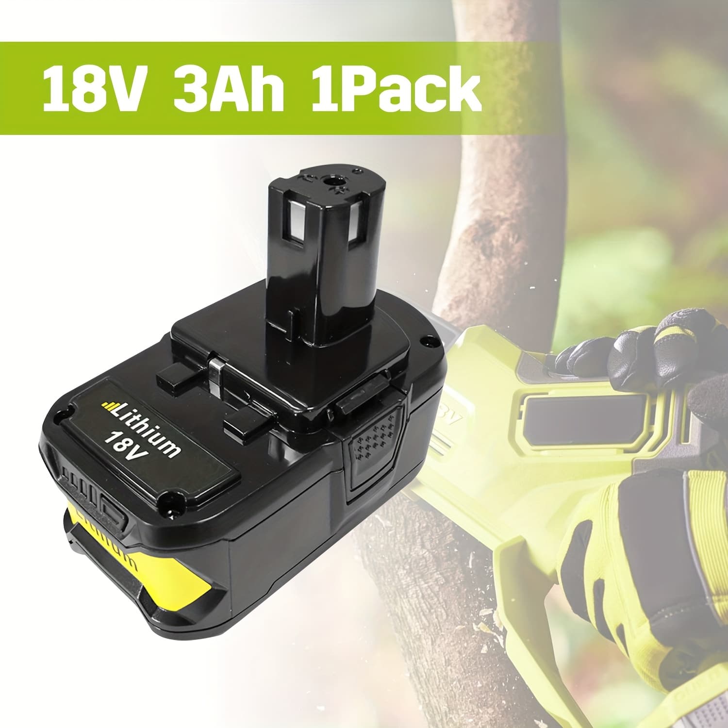 TEMU 18v 3000mah Replacement Battery For 18v One+plus High Capacity Battery For Ryobi Power Tools P104 P105 P107 P109 For Ryobi 18 Volt Cordless Tools