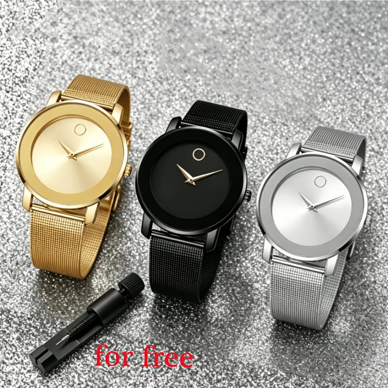 TEMU Business Casual Men's Watch, Ultra-thin Mesh Strap Men's Quartz Watch