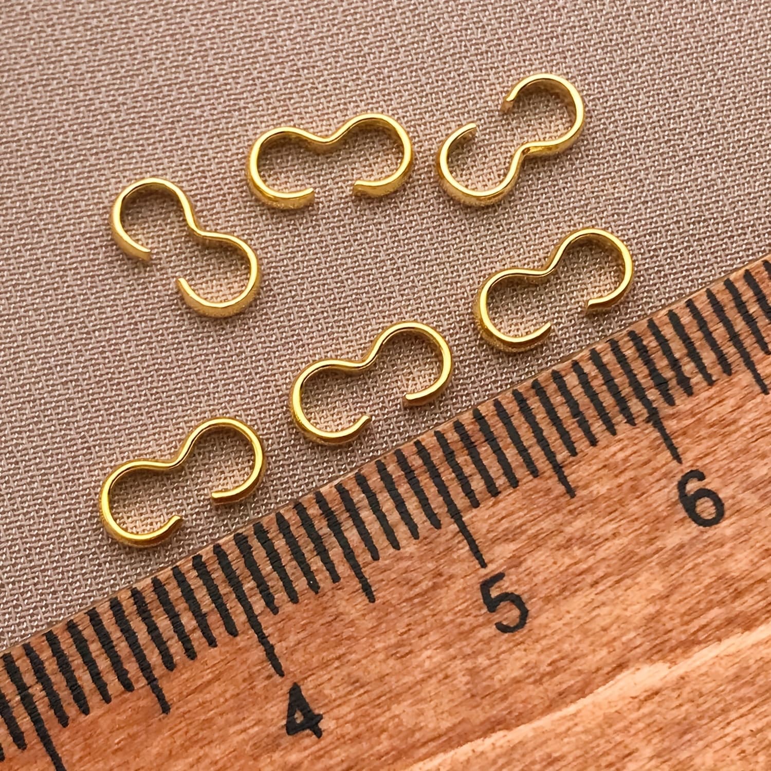 TEMU 21pcs Copper Plated 18k Golden Plated Three-character Bracelet Necklace End Handmade Jewelry Additions Pendant