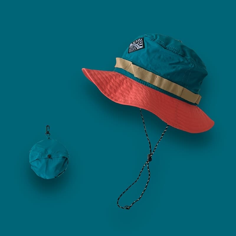 TEMU Japanese Contrast Quick-dry Fisherman Hat Women's Summer Outdoor Sunshade Foldable Mountaineering Casual Bucket Hat
