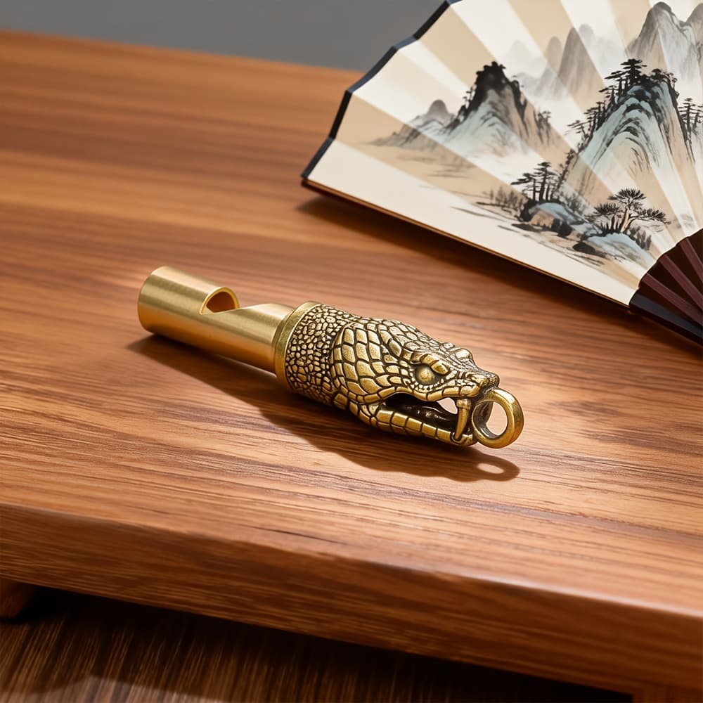 TEMU Brass 12 Zodiac Head Outdoor Whistle Keychain Pendant Competition High- Whistle Mountain Climbing Training