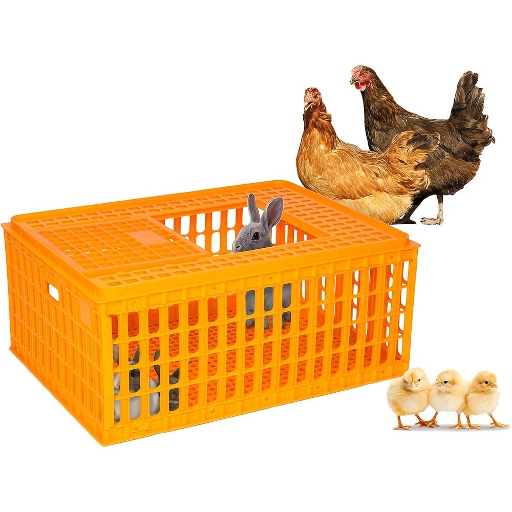 TEMU Poultry Carrier Crate Plastic Chicken Transport Crate Cage Heavy Duty Chicken Carrier Crates Chicken Crates Transport Box For 10-13 Adult Chicken Duck Goose Birds, X 21.7 X 13 Inch, 1/2pcs