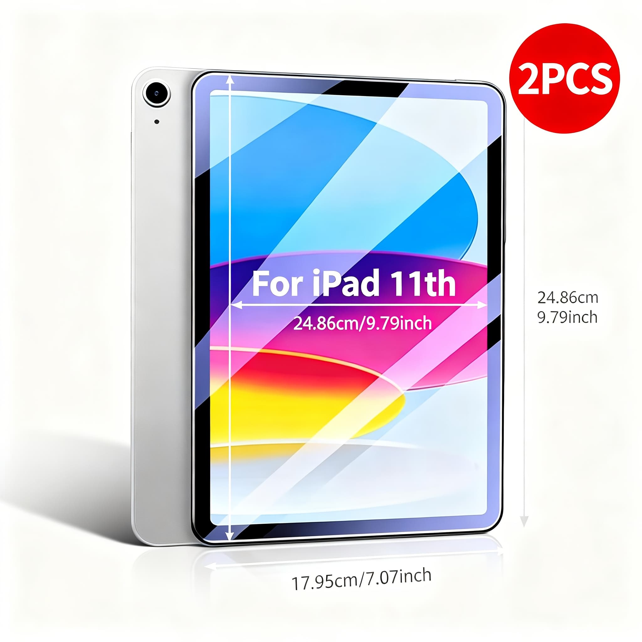 TEMU 2-pack Tempered Glass Screen Protectors For Ipad 10th Generation 10.9 Inch (2022), Ipad 11 (2025), , 9h Hardness, Anti-fingerprint, , Scratch-resistant, With Matching Case, Hd Protection Film