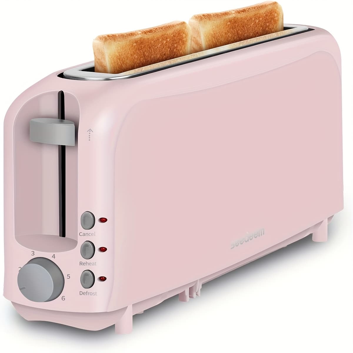 TEMU 2- Slim Toaster, 6 Shade Settings With Cancel, & , 10" Long Slot, Auto Shut Off, Removable Crumb Tray, Blue, Pink, Red, Yellow, , Black