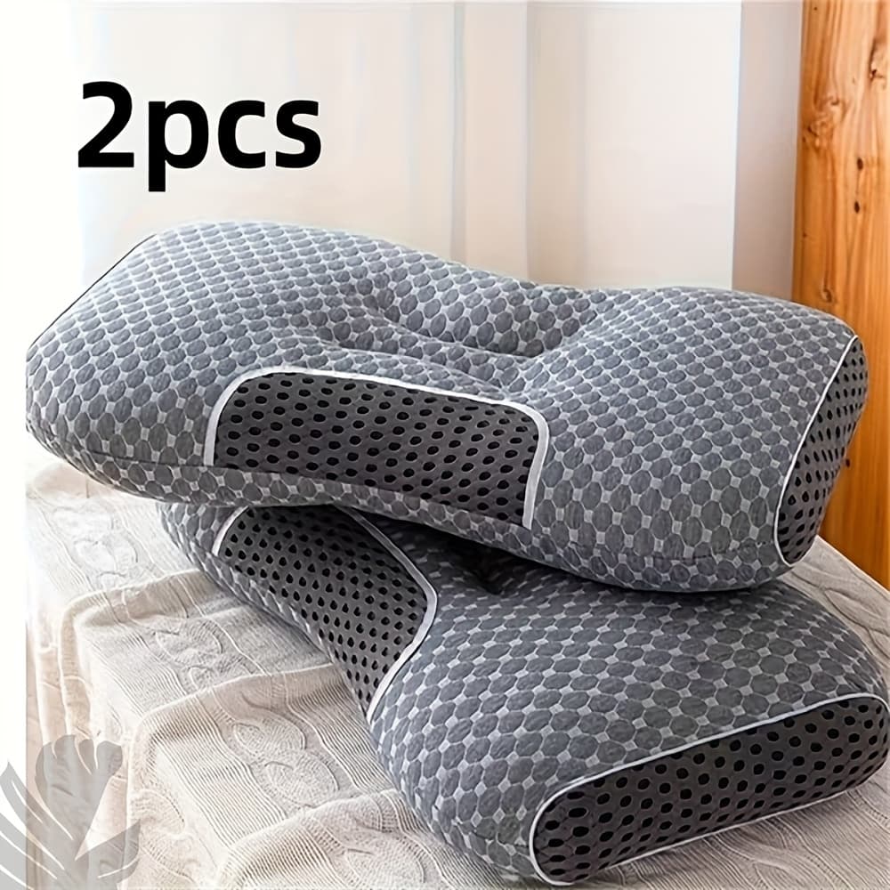 TEMU 1/2pcs Ergonomic Cervical Pillow: Neck, Suits Back/side Sleepers, Breathable Mesh Wicks Sweat & Stays Cool All Year, With Firm Neck Support Sleep.