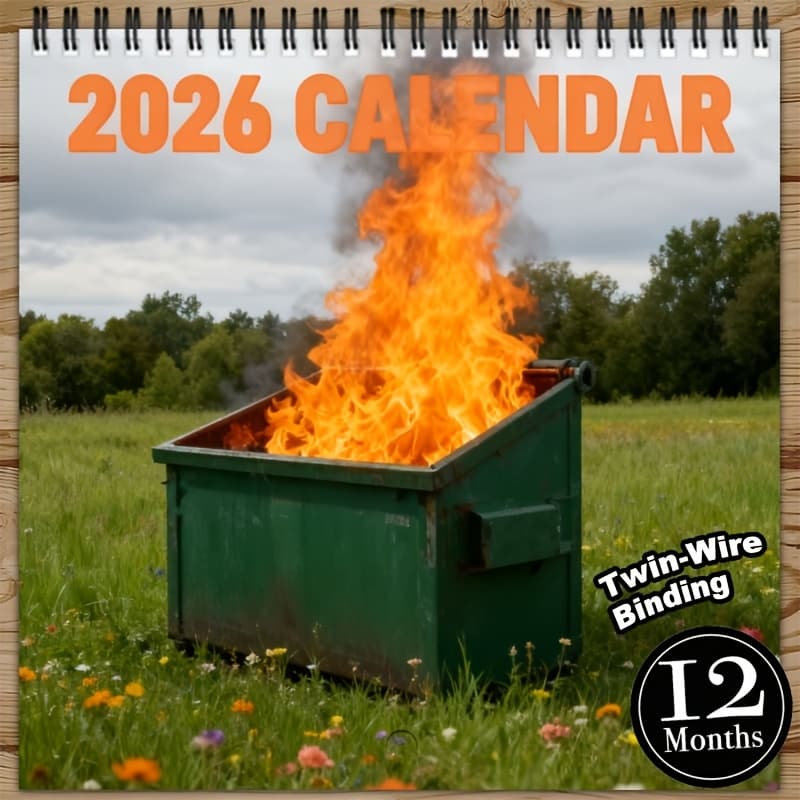 TEMU Fires Wall Calendar, 2026 Yearly Planner, Funny Monthly Organizer,sarcastic Home Decor, Humorous Schedule /12 Month Calendar- To December/christmas Or New Years Gift
