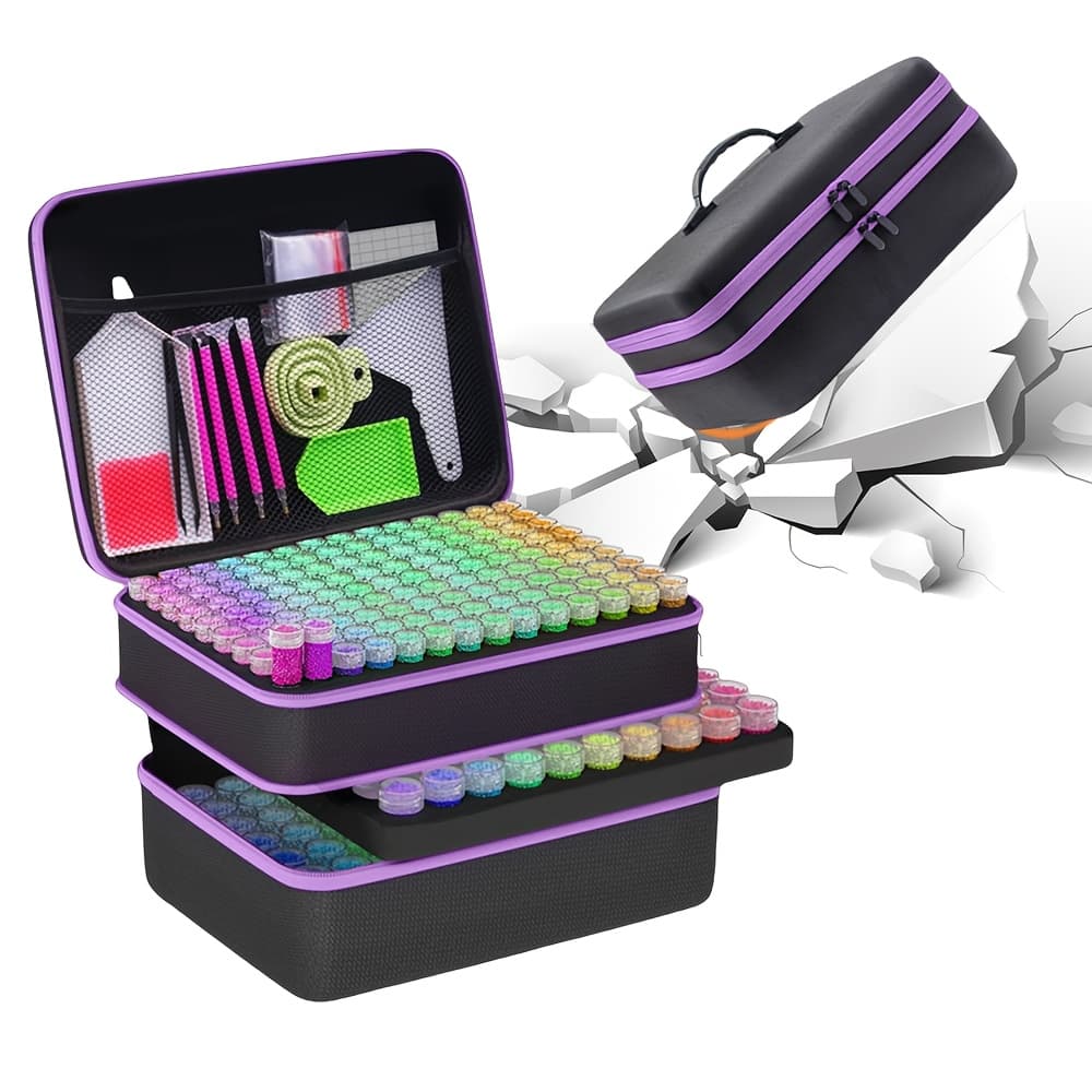 TEMU 246-slot Drill Organizer For Diamond Painting, Versatile Storage Bottle For Diamond Dots, 5d Diamond Painting Accessory Set, Art Jewelry Bead Sorting Container, Craft Storage Box