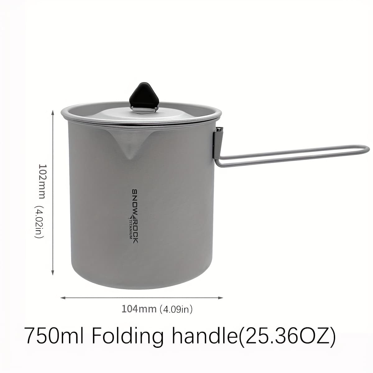 TEMU Camping Titanium 750ml Cup Pot Design Eagle Beak, Portable, Removable Handle, Perfect For Camping, Outdoor And Backpacking Trips