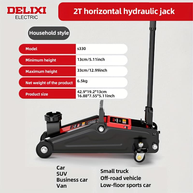 TEMU 2t (4000-pound) Heavy-duty Low-profile Floor Jack, Dual-piston Pump. Carbon Steel, Mechanism & Sturdy Base Plate, Manual Lever. For Suvs, Trucks, Cars, Rvs, Trailers. Store & Transport, Garages,