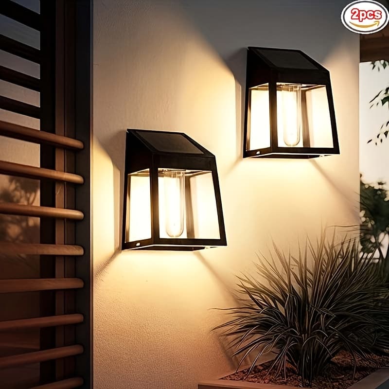 TEMU 2/4pcs Solar Wall Light, Small , Automatically At Night, Ip44 Waterproof And Safe Abs Material, , Suitable For Yard Entrances, Outside Doors, Courtyards, , Exterior Walls, Used To Decorate Walls
