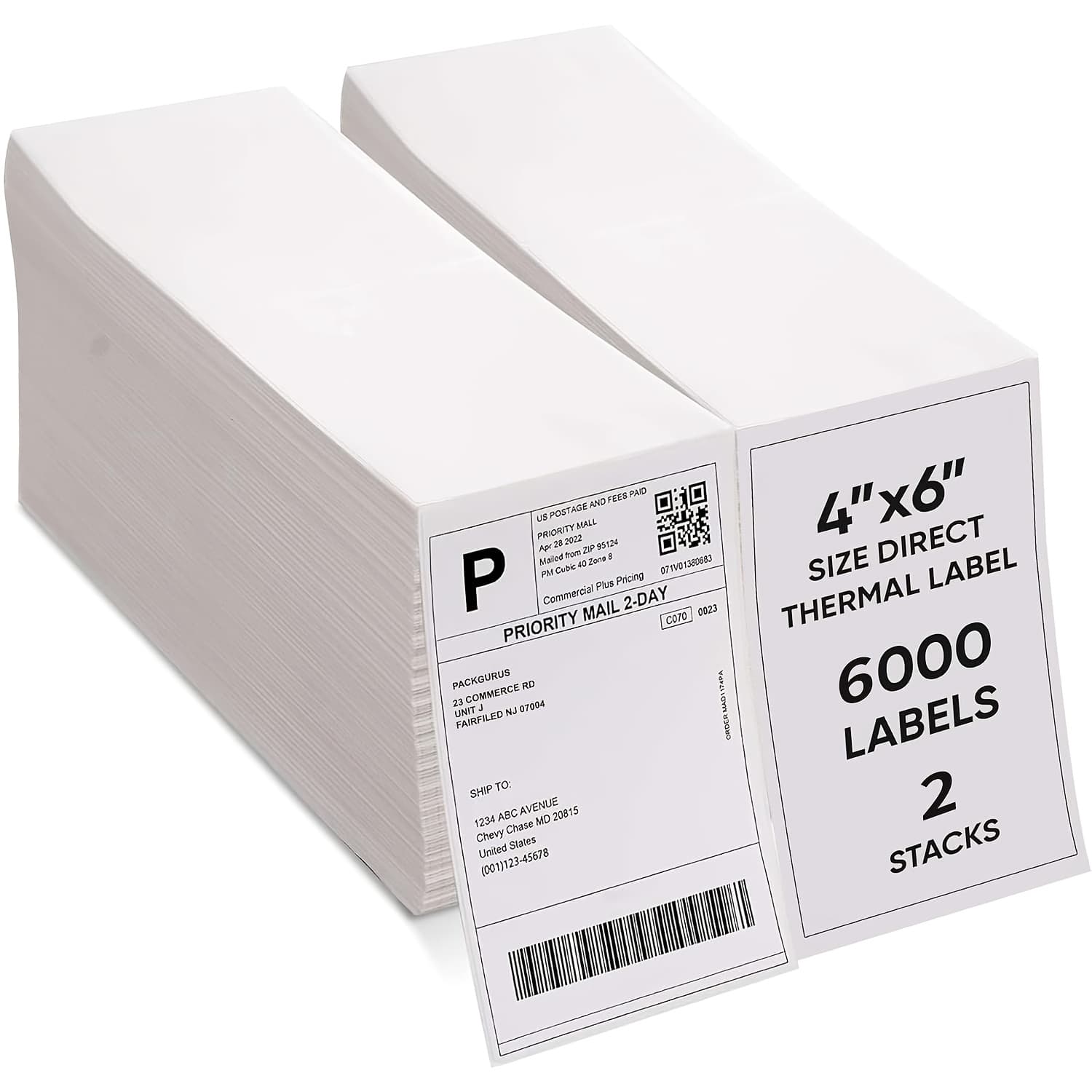 TEMU 3000/6000pcs Labels Suitable For Shipping & Mailing, 4"x6" Direct Thermal Labels With Permanent Adhesive, Perforated Grade Stickers, Compatible For Thermal Printers For Postage, Packages, Mailing