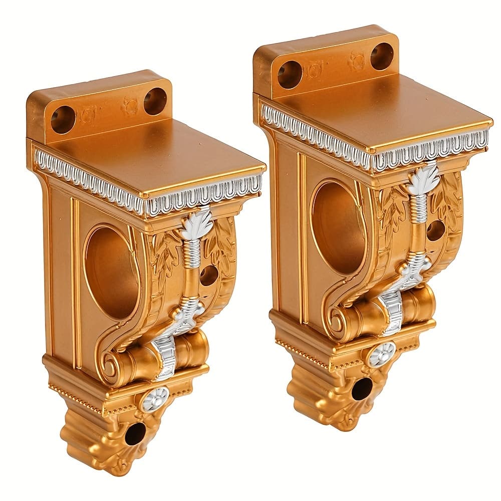 TEMU 2pcs Heavy Duty Curtain Rod Bracket - Sturdy Hook, Base For Safe Suspension, Durable Curtain Rod Fittings.