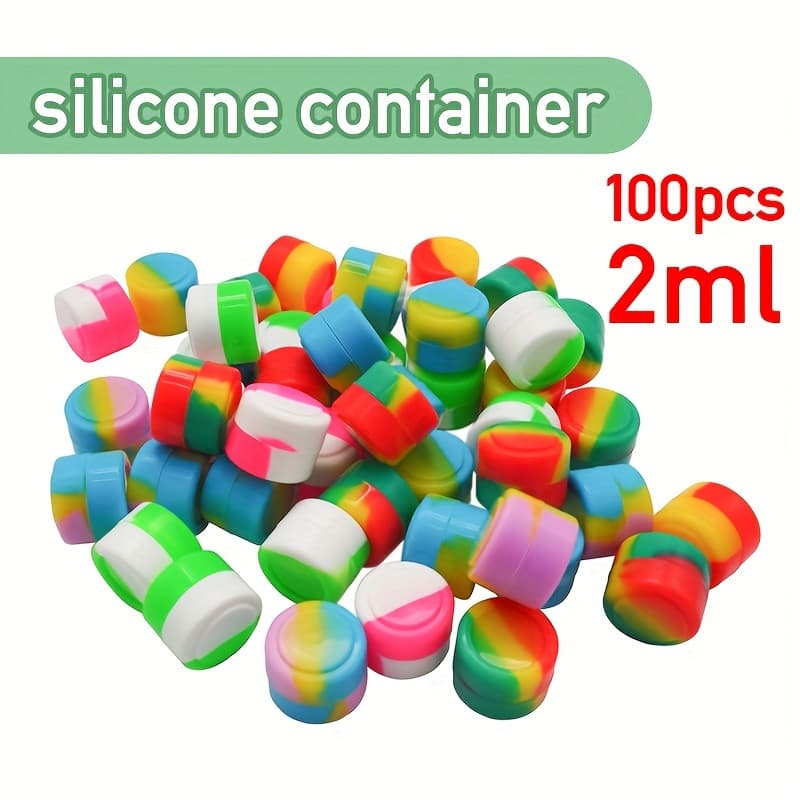 TEMU 100pcs 2ml Wax Containers, Compact Food Grade, Mini Travel Cosmetic Storage Boxes, Colorful