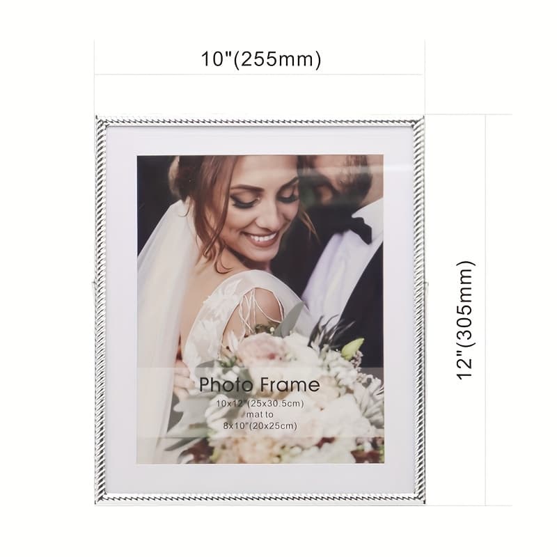 TEMU Silver Metal Photo Frame 4x6'' 5x7'' 8x10'' Modern Decorative Picture Frame For Tabletop & Wall, Home Decor Gift With 24 Inch Floating Shelves For Wall, Set Of 2