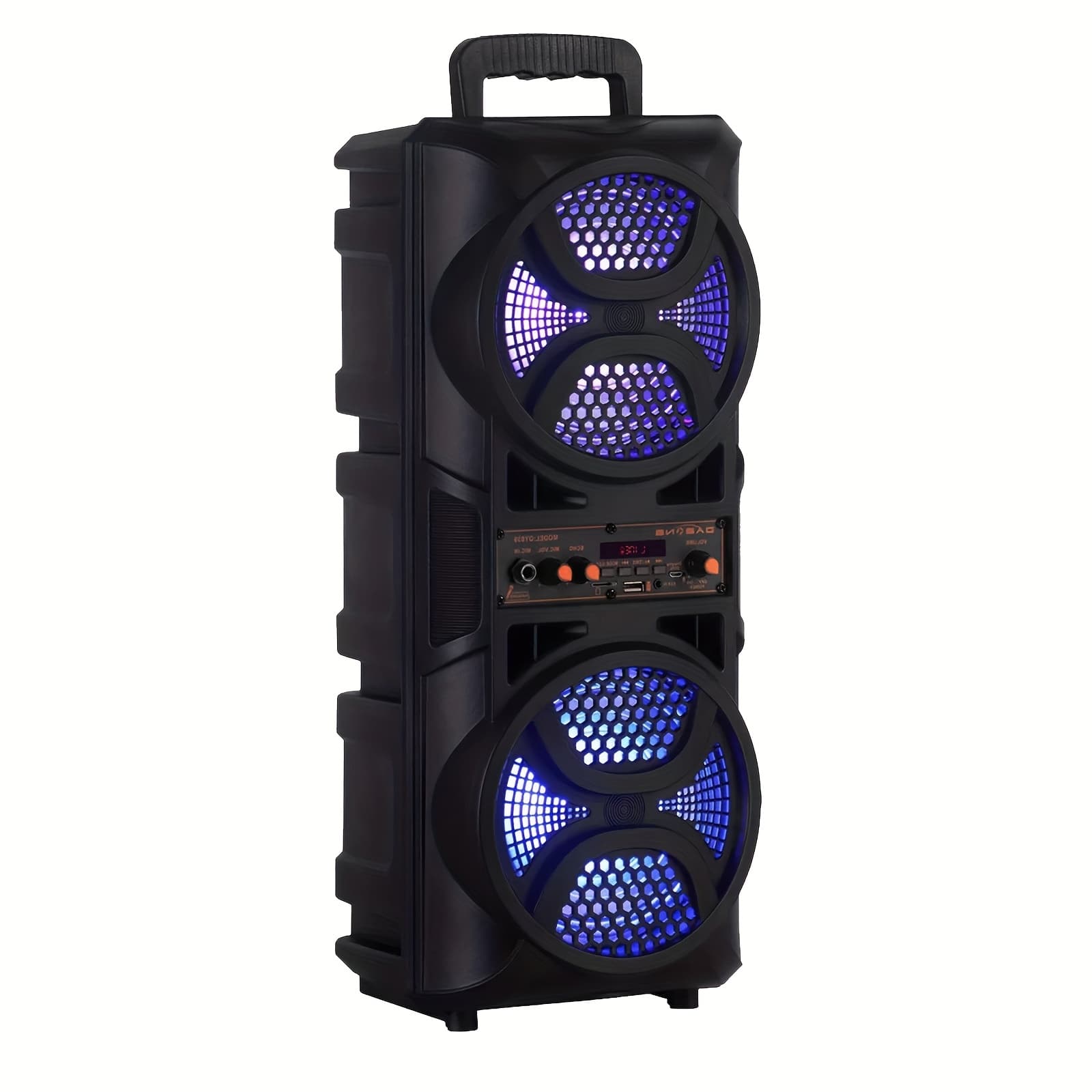 TEMU 3000w Portable Rechargeable Bluetooth Speaker With Tws Dual 6.5" Colorful Led Woofers, Microphone, Usb Mode, Sd Card, Fm Radio, For Perfect Karaoke, , Thanksgiving, Chrismas