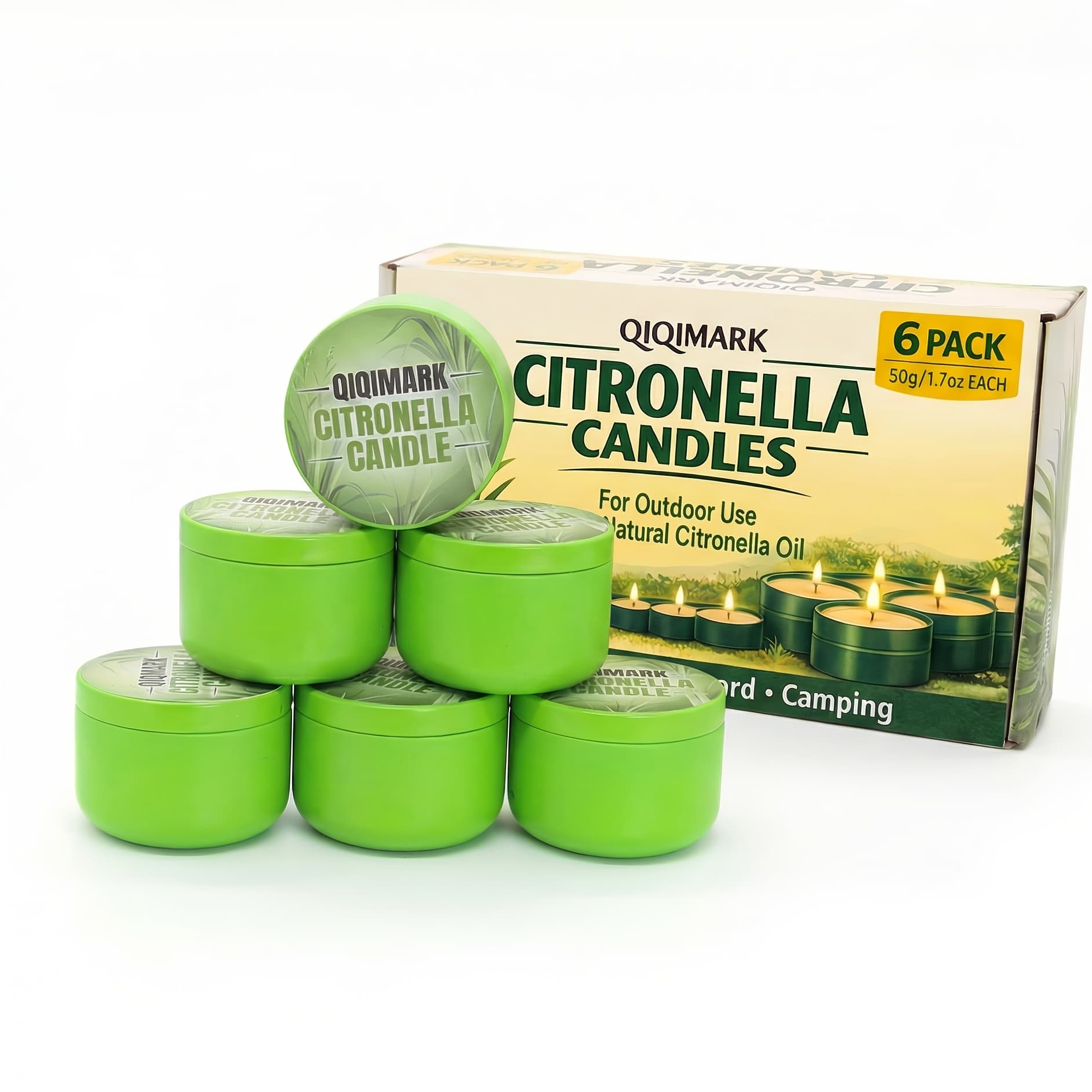 TEMU (6 Pack, 1.7 Oz Each) Outdoor Set, Citronella Essential Oil For Patio, Camping, Picnics, And Backyards, Total Of