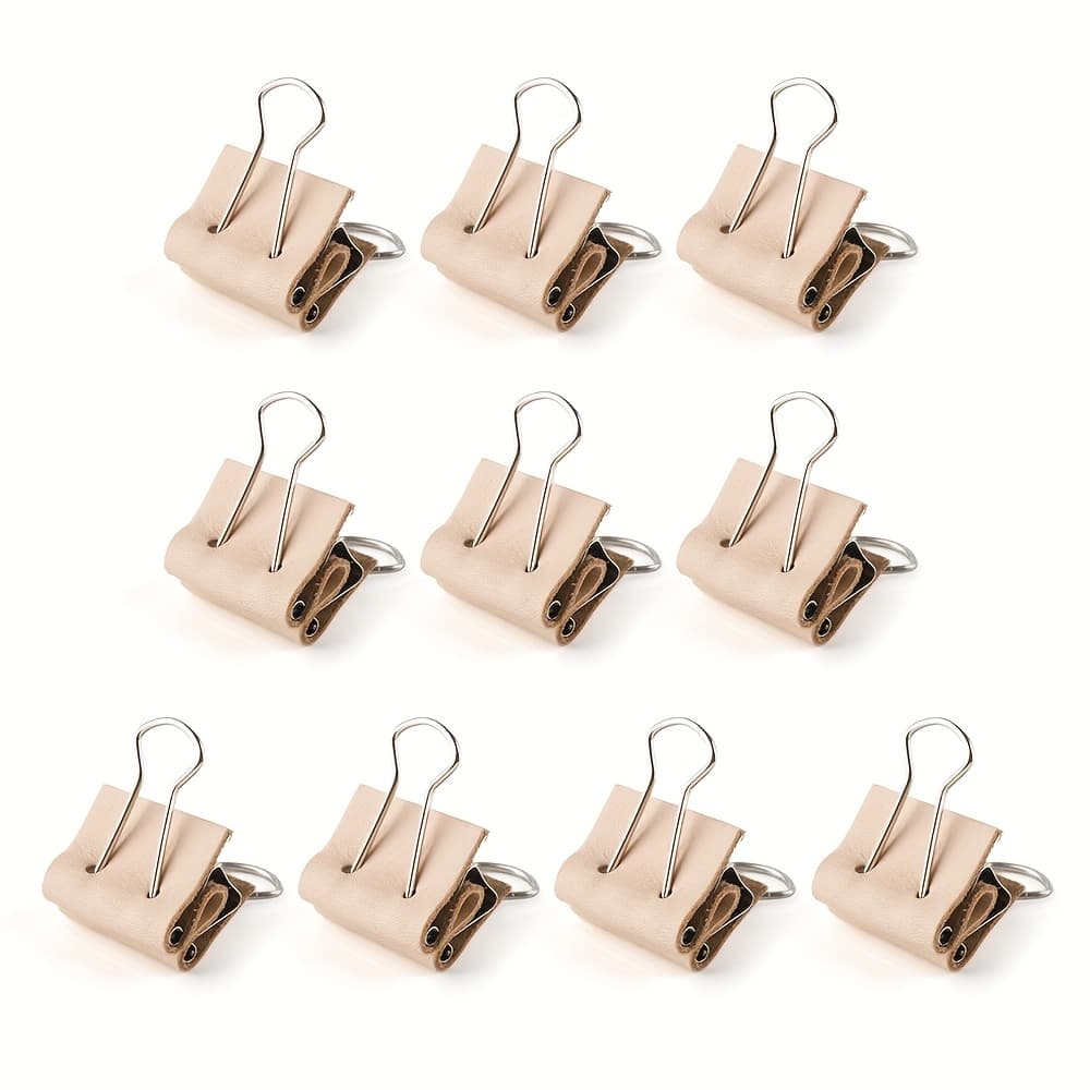 TEMU 10pcs Leather Binder Clips, Solid Color Leather Binder Clips Leather Clip Accessories For Diy Leather Craft, Size Big/small, Diy Leather Tools