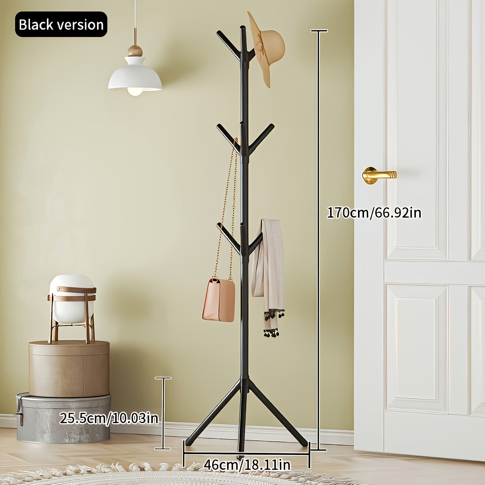 TEMU Metal Coat Rack Stand Freestanding Coat Rack With 9 Hooks | Coat Hanger Stand | Coat Stands Entryway, Coat Tree Clothes Stand For Clothes, Hats, Bags, Jacket, Umbrella