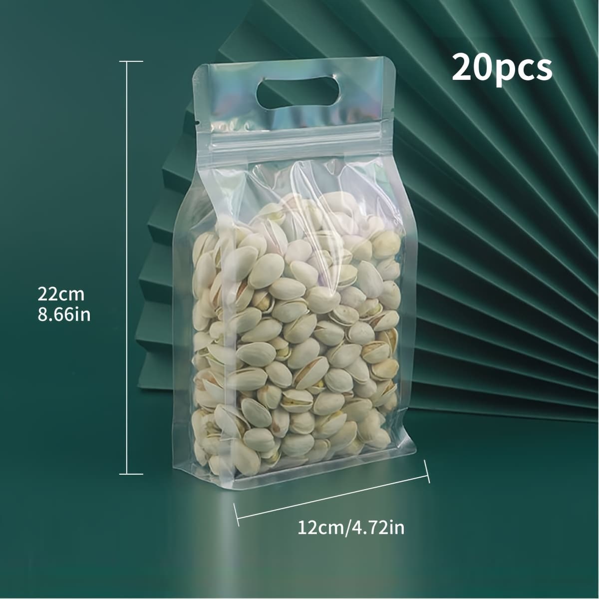 TEMU 1 Set Of 10/ Transparent Food Storage Bags, With Portable Snack Candy Packaging Bags, Reusable Refrigerator Freezer Sealed Storage Bags/12*22+6 Zipper Sealed Bags