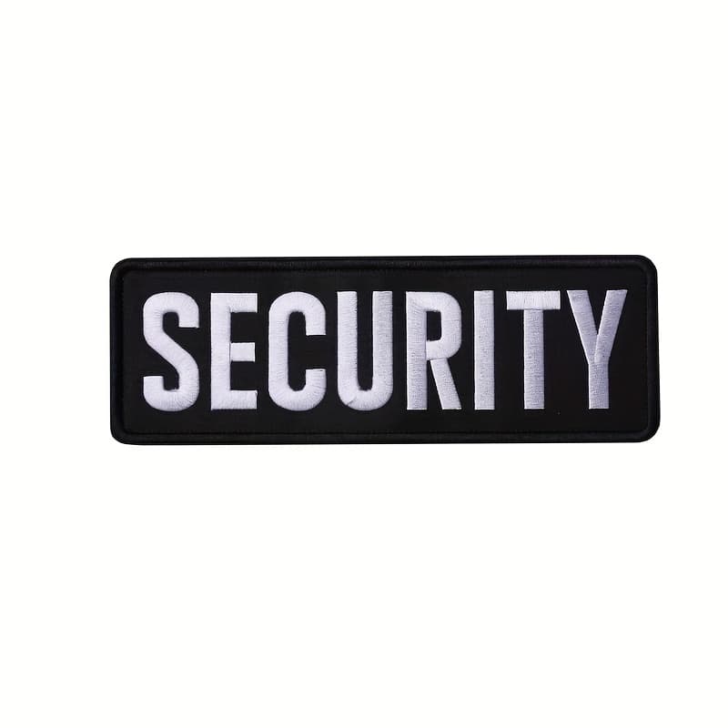 TEMU 1pc 5x1.77in Middle Size Embroidered Security Fastener Patch Uniform Tactical Vest Hook & Loop Attachment Cloth Backpack Badge Sticker Applique Emblem