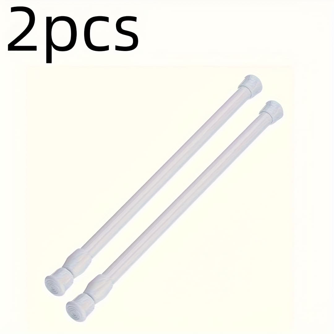 TEMU Curtain Rod - Multipurpose Metal Rod For Shower, Closet, Window, Door - No Drilling Required, Ideal For Hanging Curtains, Clothes, Towels, 2/4pcs Adjustable Tension