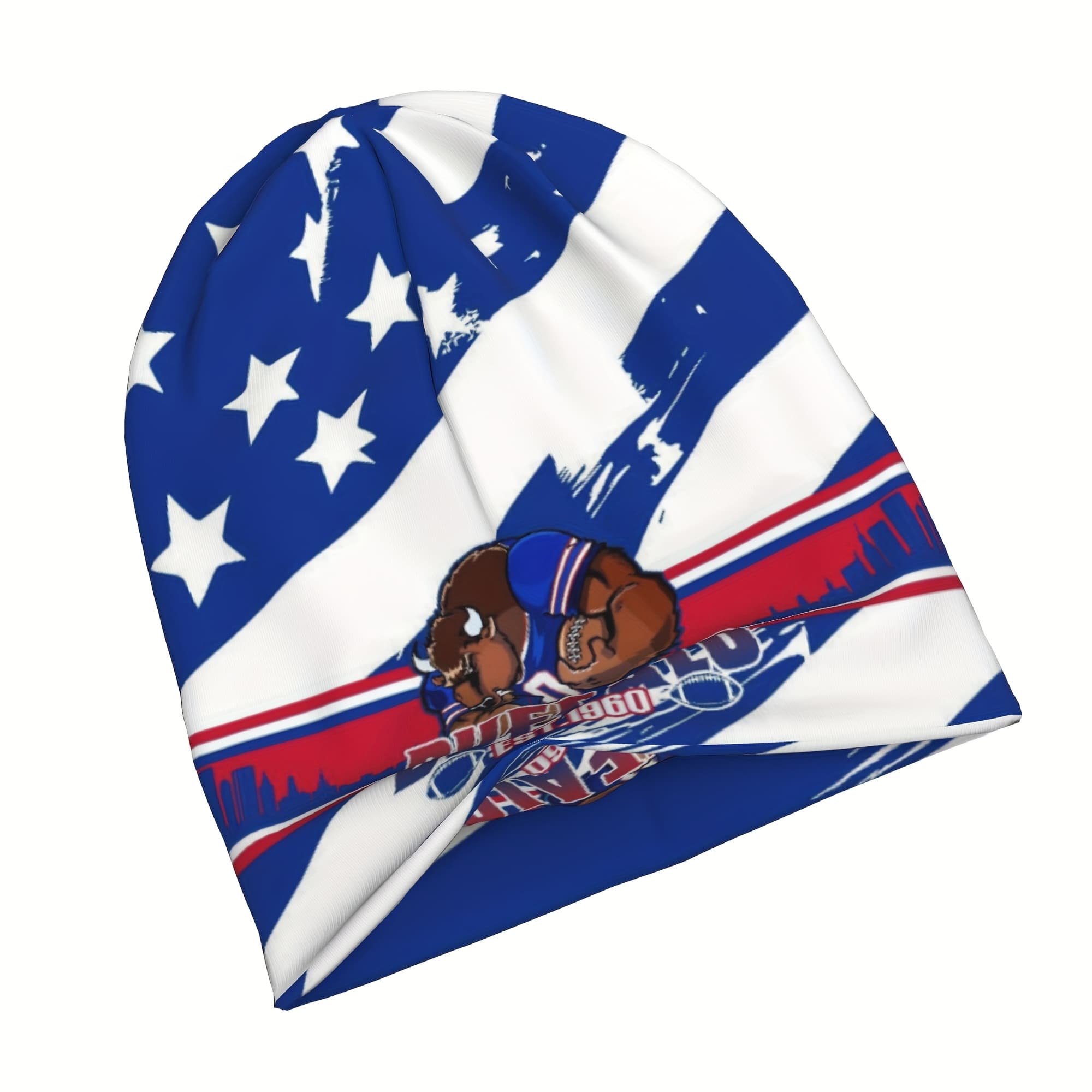 TEMU Buffalo Supporters' Cold With A Game Day Theme, Featuring A Warm Striped Pattern, Is An Essential Accessory For Season