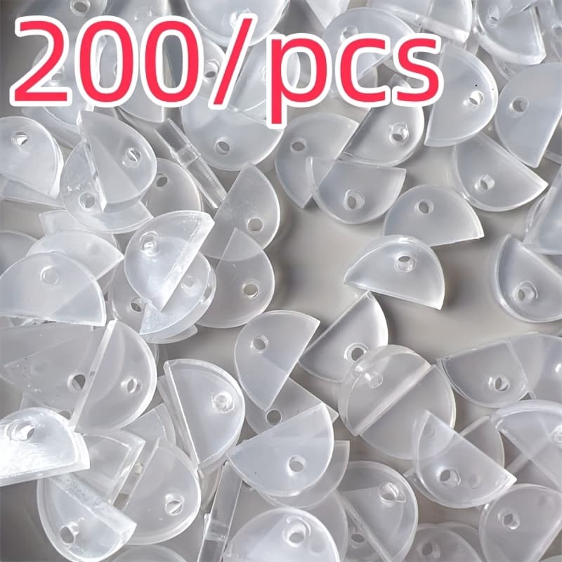 TEMU 200pcs Of Transparent Acrylic Semi-circular Arc Spacer Beads For Crafting Jewelry Additions And Components, Suitable For Jewelry Making Styles And Bead Kits