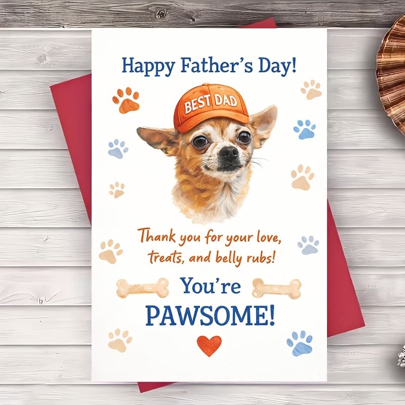 TEMU A Card And An Envelope For Father's Day, Featuring A Humorous Message For Dog Dads, Perfect For . An Ideal Gift From For Husbands And Who Their Pets