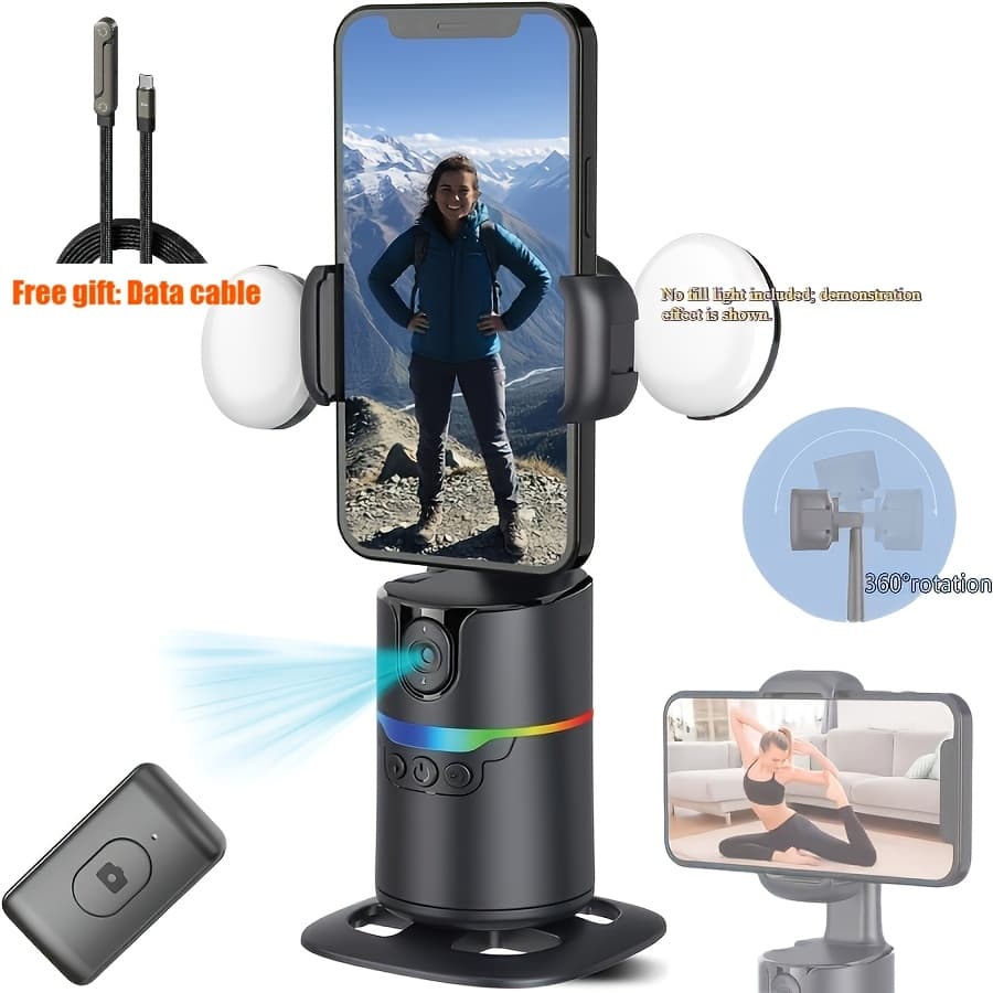 TEMU Ai Tripod, 3-axis With 360° Rotation, , Plug-and-play Auto-tracking, Needed For Vlogging, Streaming To...