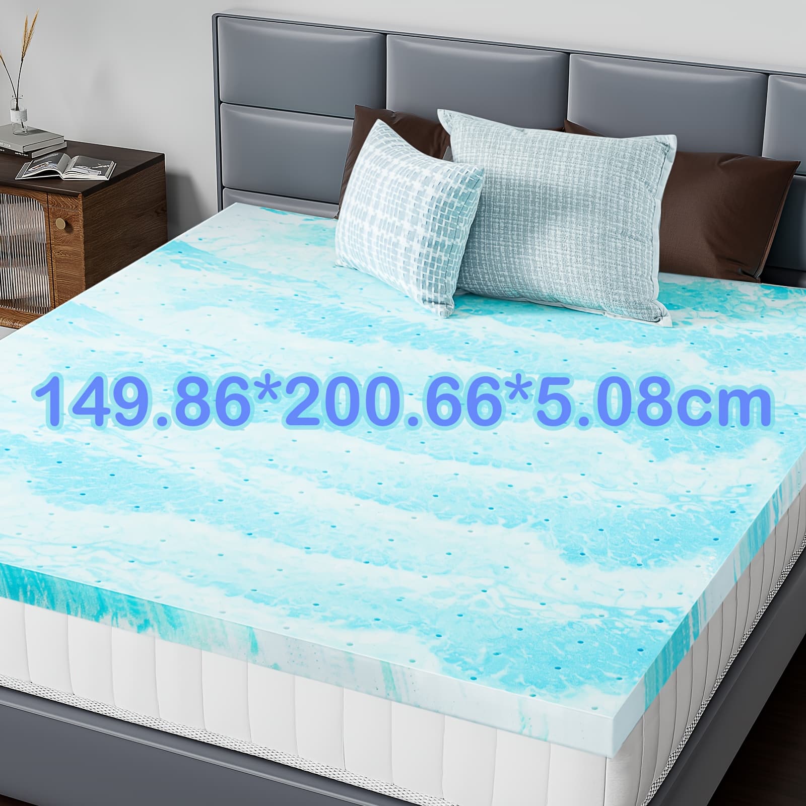 TEMU Cooling Gel Memory Foam Vortex Mattress - Ergonomic Foam Neck Pillow, Breathable Sleep & Neck Relief