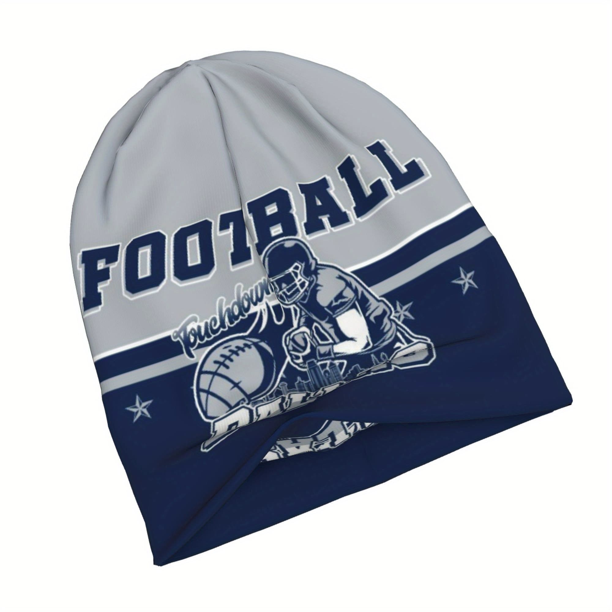 TEMU Essential Cold Weather Dallas Football Gear, A Warm Striped Beanie For The Football Fan, The Perfect Thoughtful Gift For Any Supporter