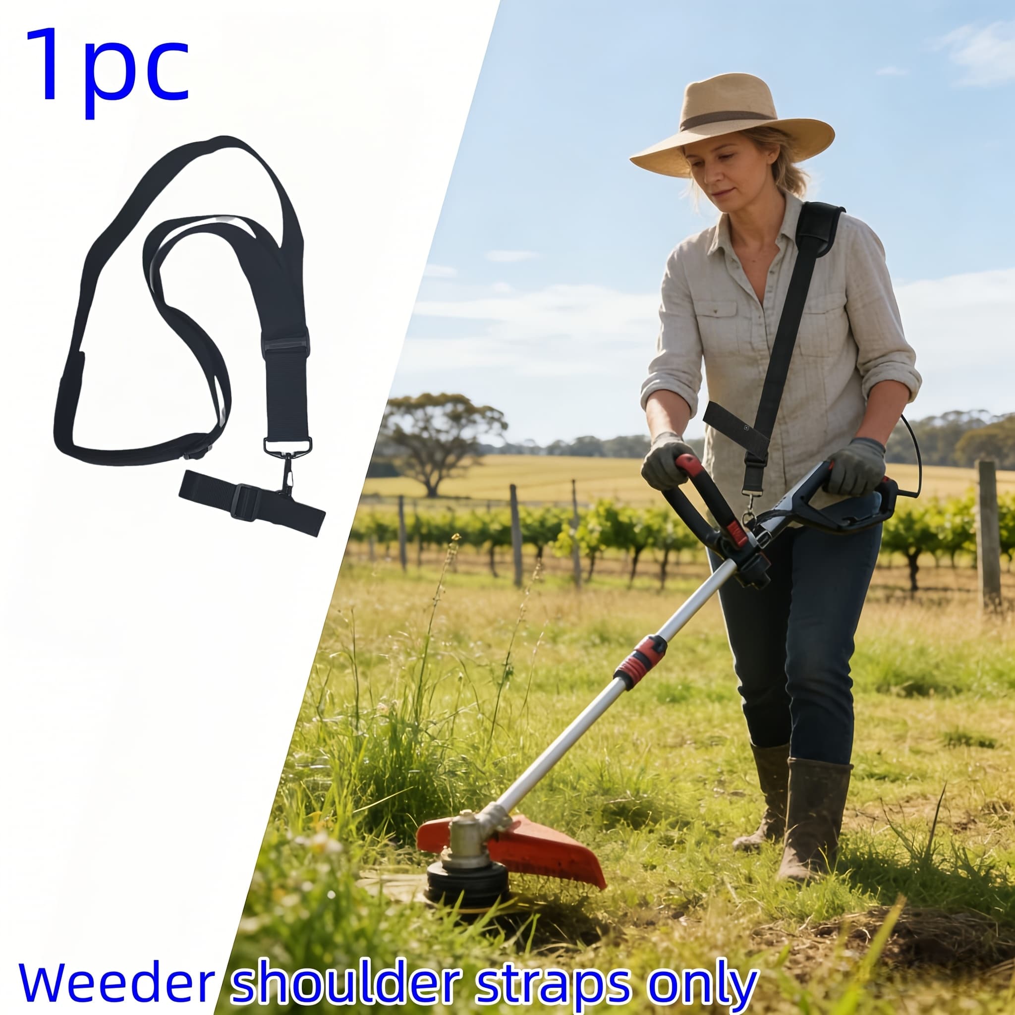 TEMU 1pc Shoulder Strap [upgraded Metal Clip], Compatible With Weed , String Trimmers, Leaf Blowers And Hedge Trimmers