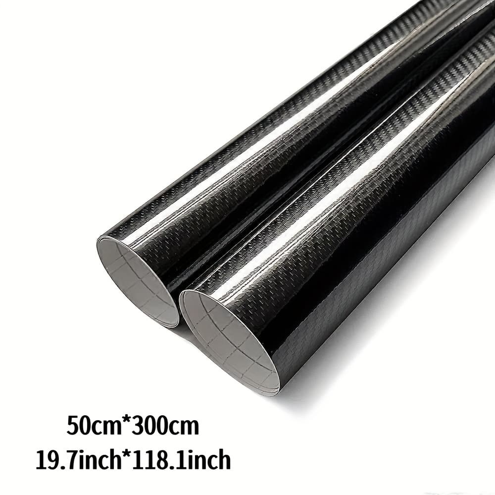 TEMU 1roll 19.7in X 118.1in 6d High Gloss Fiber Vinyl Wrap Film, Pvc Material, Bubble-free Adhesive For Car Interior, Motorcycle, And Computer Decoration