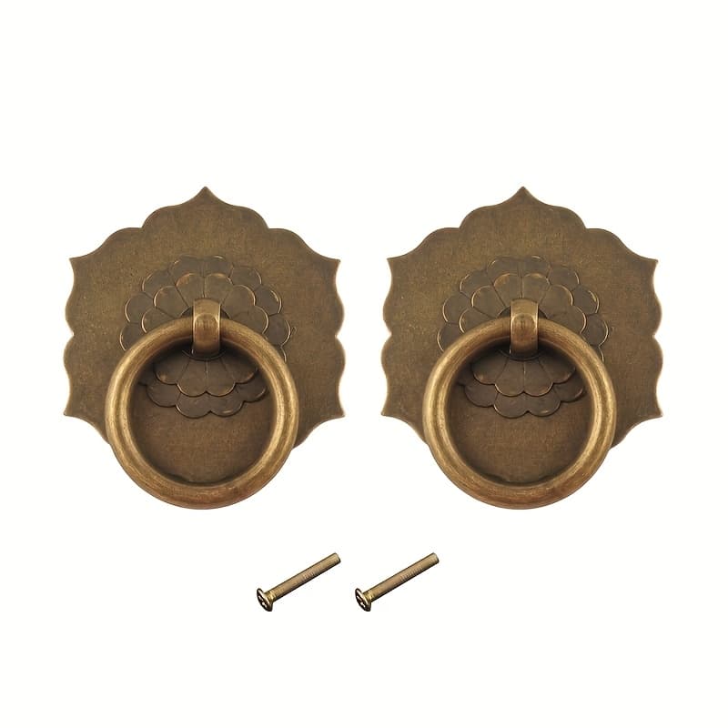 TEMU 2 Handles, Vintage For Lotus Decorative Handles, Home Decorative Drawer Pulls