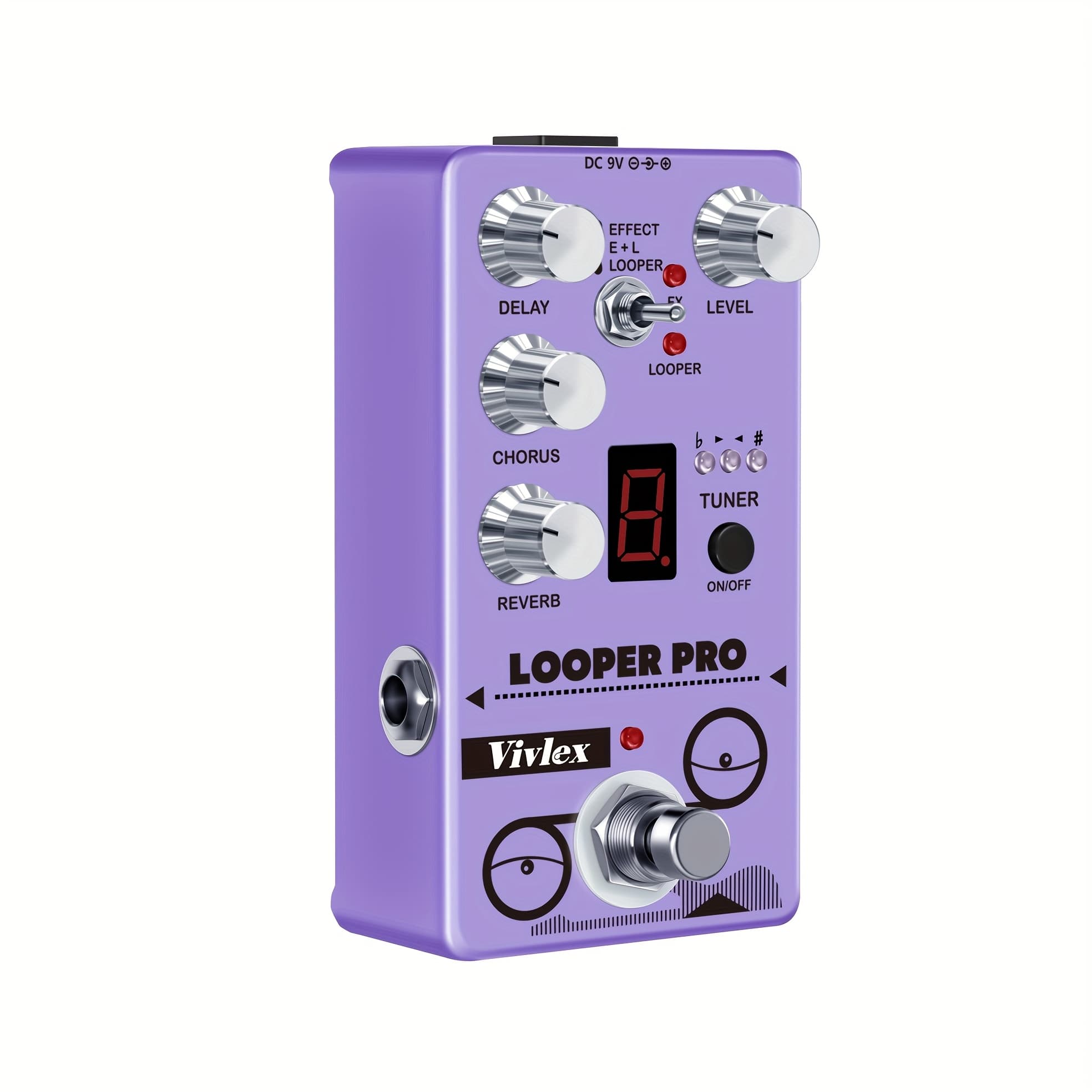 TEMU Guitar Pro Pedal, Multi Effect Pedal With Delay Tuner Chorus Guitar Pedals Multi Effect Pedal True Bypass, Note That The Power Supply Is Not Included.