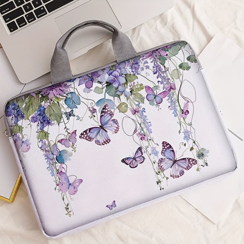 TEMU Flower And Pattern Printed Laptop Bag, Soft Laptop Fabric Cover Suitable For 14 Inch Laptop Soft Cover, Laptop Cover, Tablet Cover, Laptop Zipper Cover, Fixed Laptop Bag