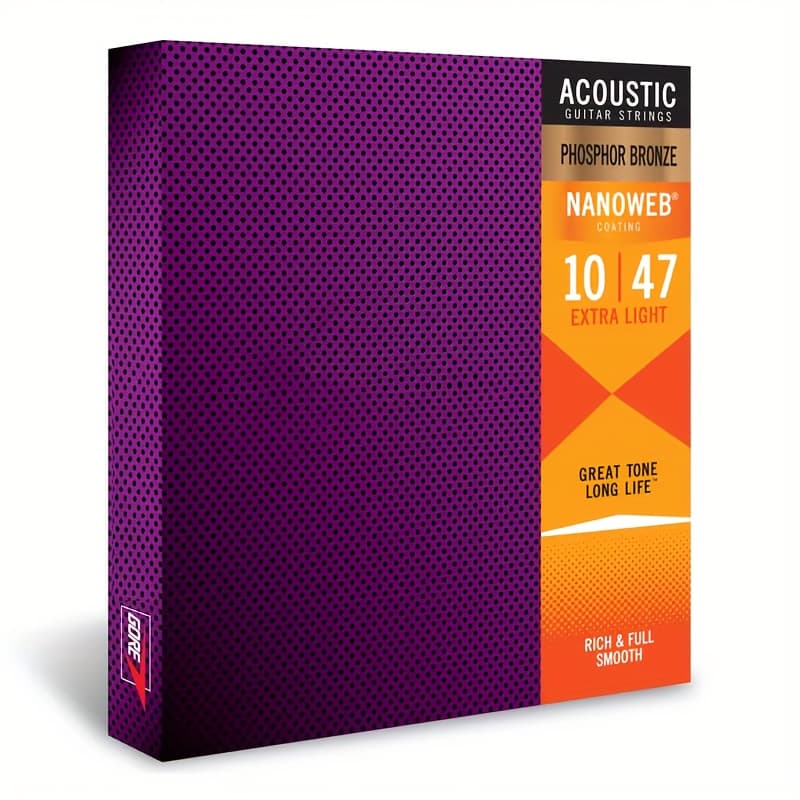 TEMU Guitar Strings, Bronze Coating, 10-47 Light, , Long Life, Rich & , Smooth Feel, Ideal For Holiday Gifts, Guitar String Set| Coating Strings|smooth Feel Strings, Guitar Additions